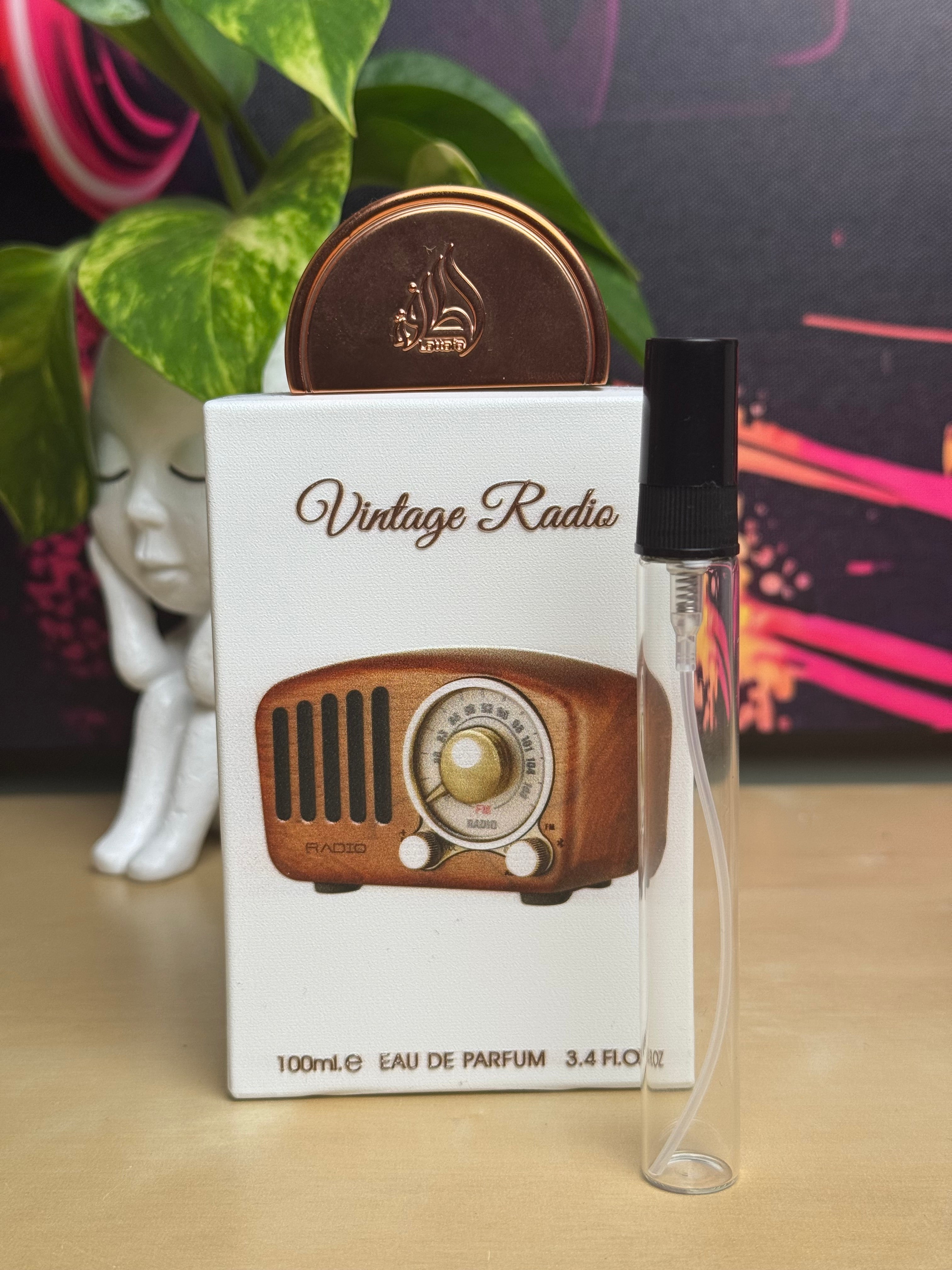 Lattafa Vintage Radio 10ml in a high Quality glass atomiser