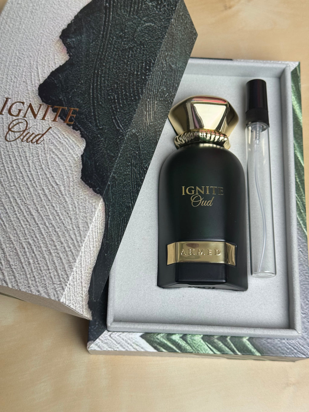 Ahmed Al Maghribi Ignite Oud 10ml in a High Quality Glass atomiser