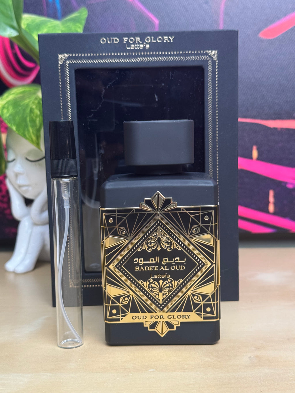 Lattafa Badee Al Oud OUD FOR GLORY 10ml in a high quality atomiser