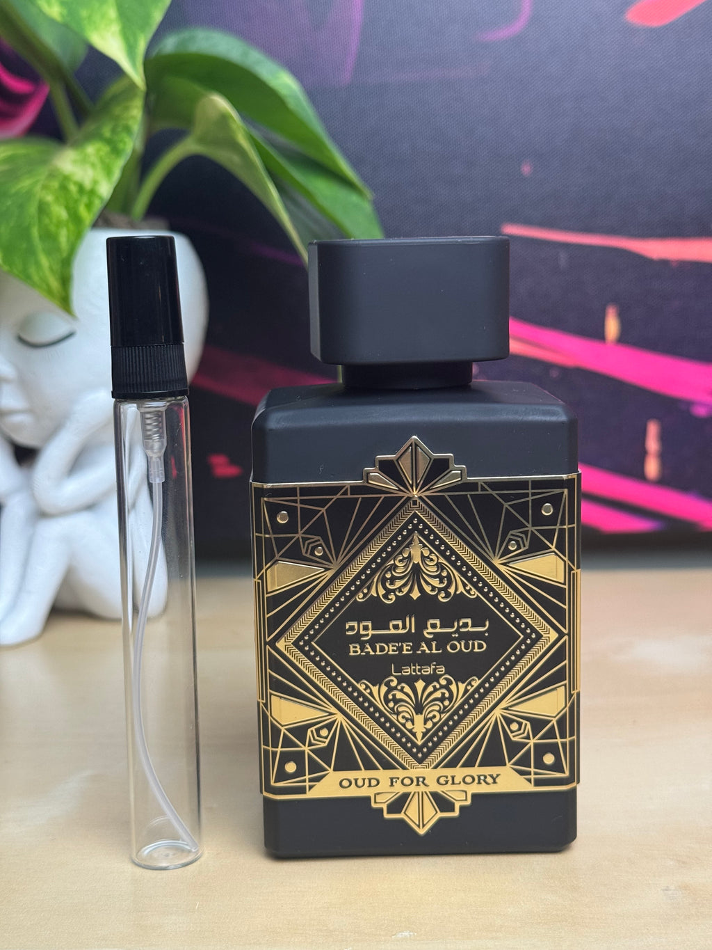 Lattafa Badee Al Oud OUD FOR GLORY 10ml in a high quality atomiser