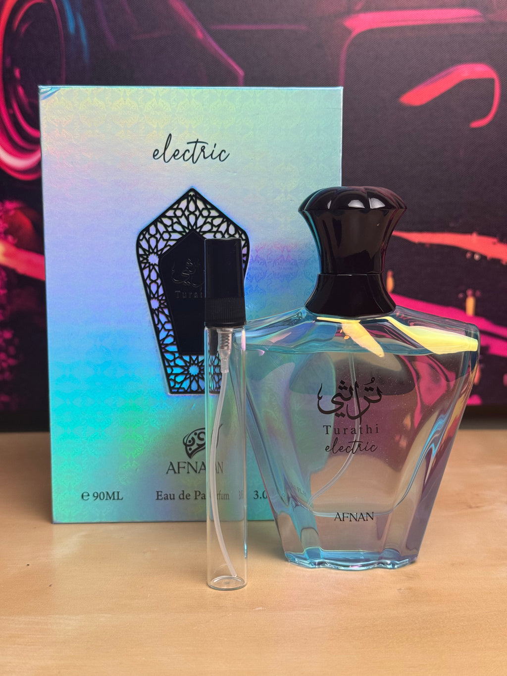 Afnan Turathi Electric 10ml in a high quality glass atomiser